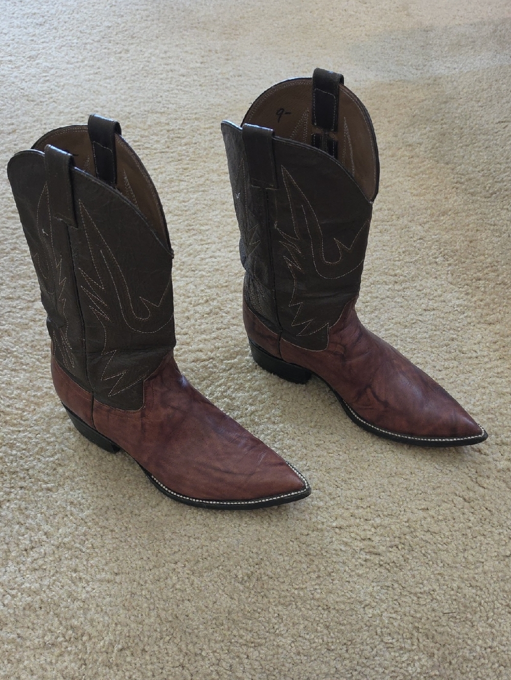 Men's Brown Two-Tone Western Cowboy Boots